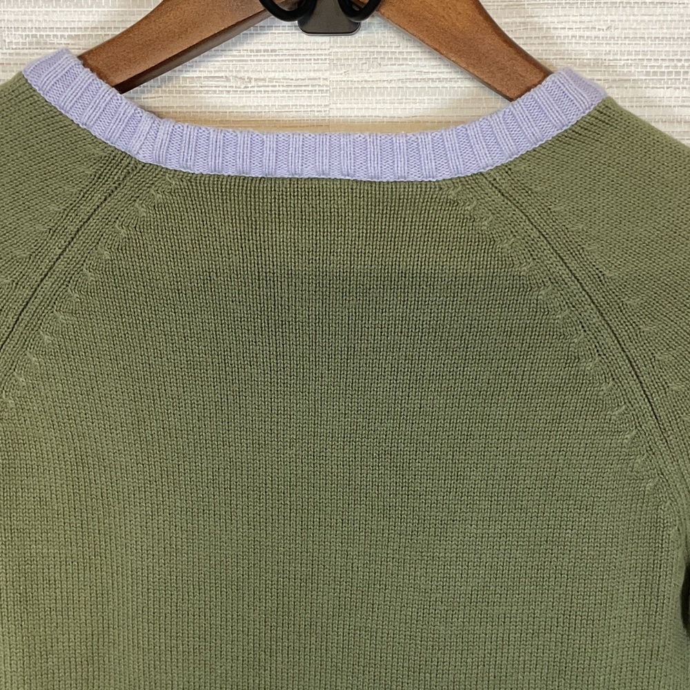 Lacoste Sport Crocodile Logo Graphic Sweater Green Lavender Colorblock 36 XS - Picture 12 of 12